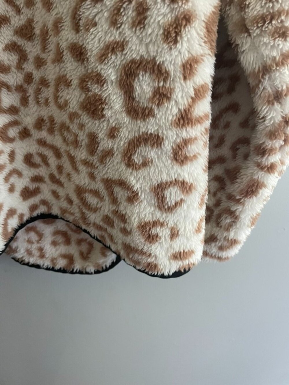 Simply Southern Leopard Sherpa Pullover Large Quarter Zip Fleece Cream Tan Cozy - Picture 5 of 6